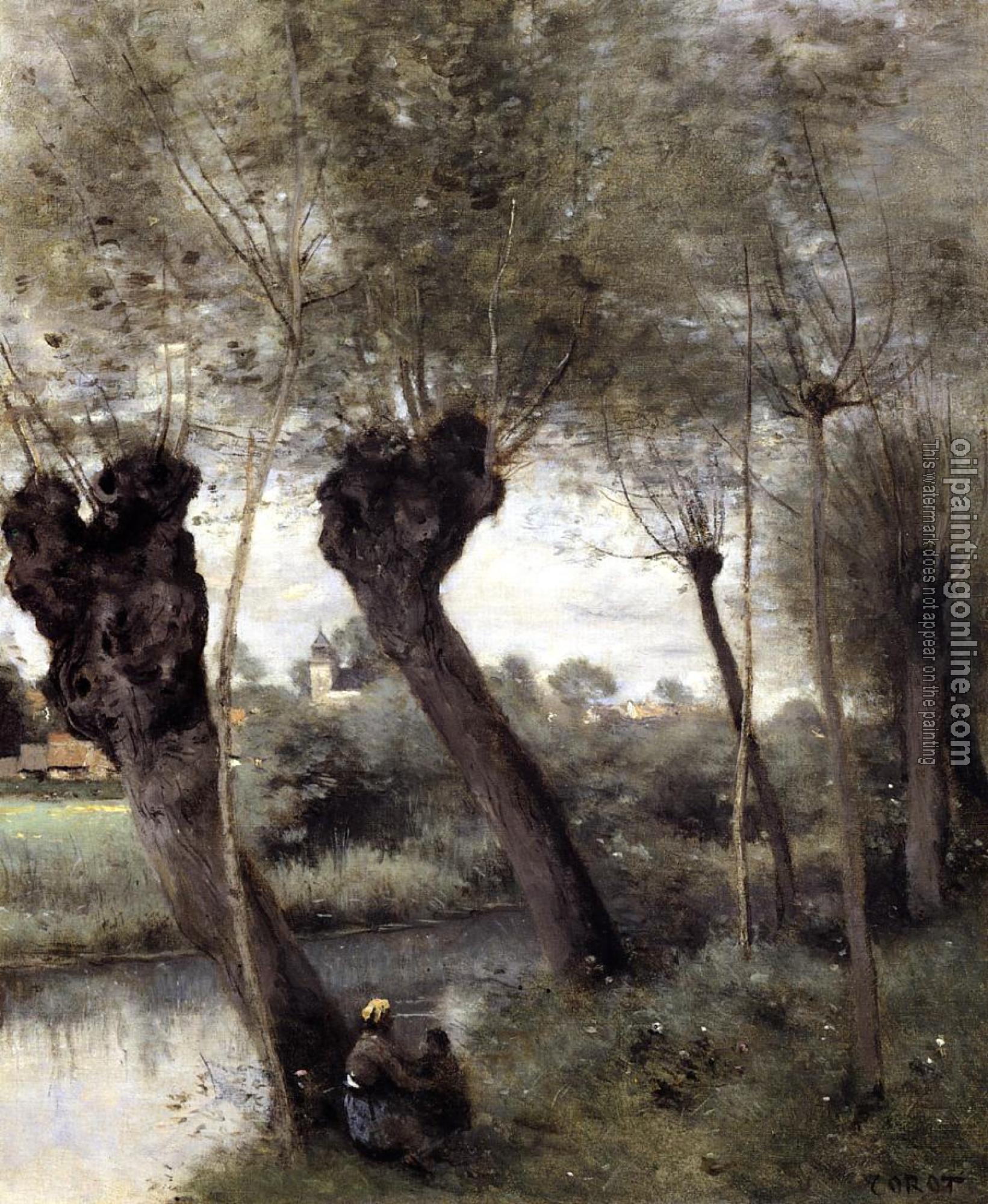 Corot, Jean-Baptiste-Camille - Saint-Nicholas-les-Arras; Willows on the Banks of the Scarpe